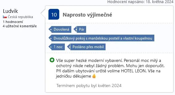 hodnocení-hotel-leon-ubytovani-praha